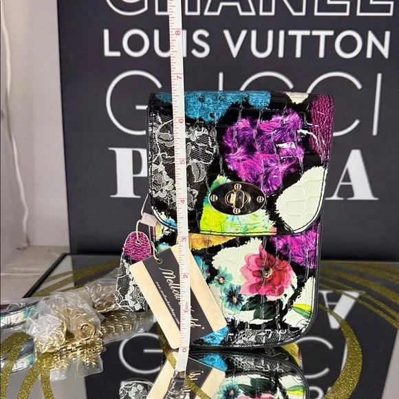 Dellow World Multicolor Floral Croc-Embossed Crossbody Bag - Picture 4 of 7